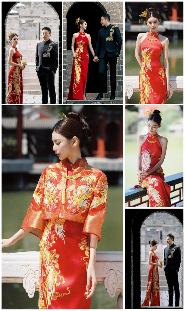 红金嫁衣与婚礼场景
